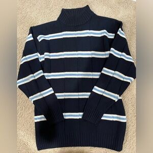 BTL VINTAGE NAVY BLUE ACRYLIC KNIT Sweater, NAUTICAL, MEN SIZE XL